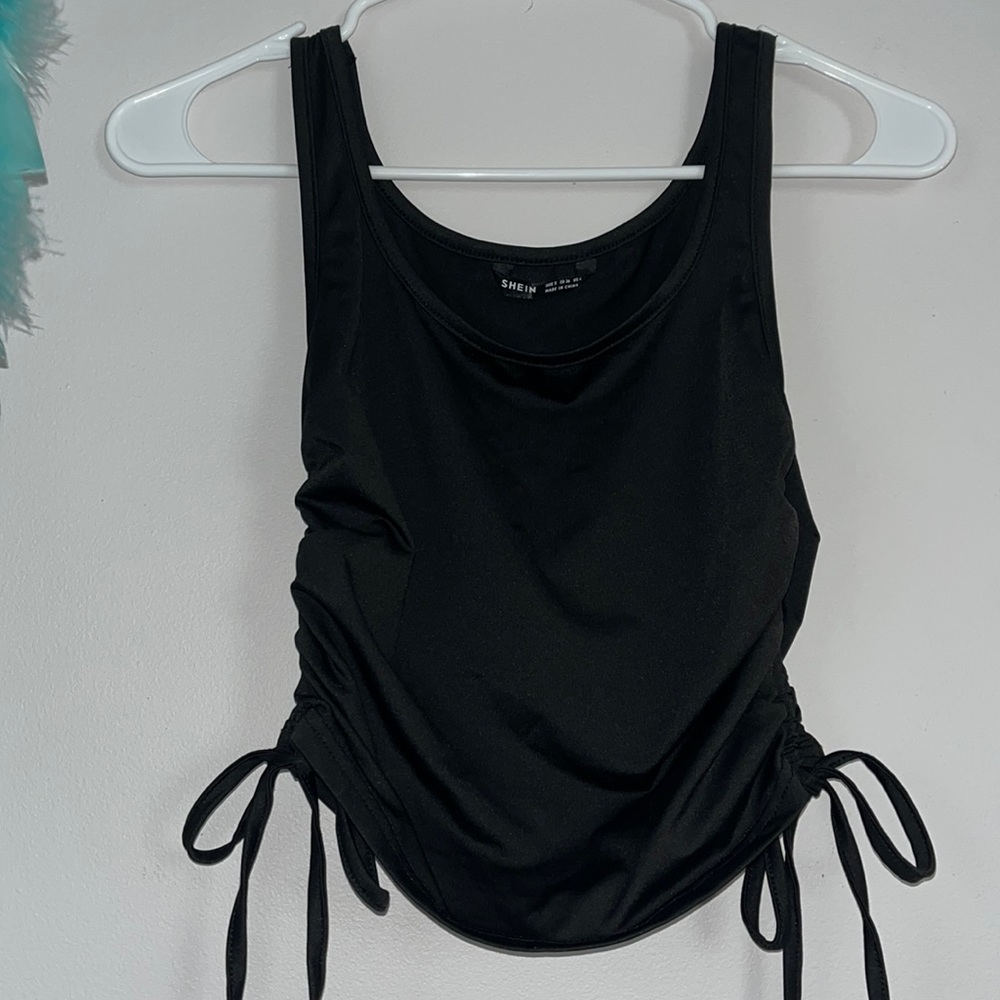 Shein Black Tie Side Top